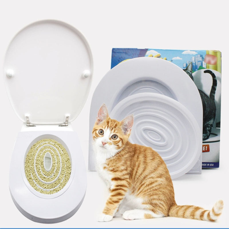 Pet Cat Toilet Seat Training Kit Plastic Puppy Litter Potty Tray Pets Cleaning Supplies