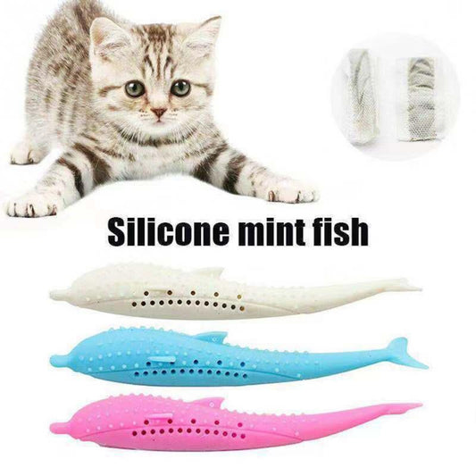 Silicone Fish Type Cat Toy Dog Toy Cat Dog Molars Chew Toy