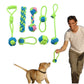 Pet Supply Dog Toys Dogs Chew Teeth Clean Outdoor Training Fun Playing Green Rope Ball Toy For Large  Dog Small Dog