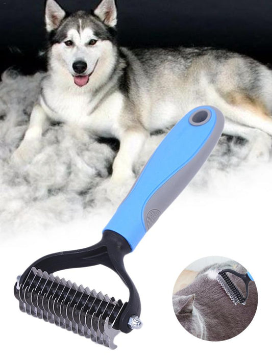 Pet Fur Knot Cutter Dog Grooming Shedding Rake
