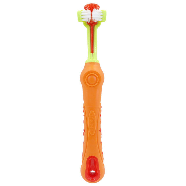 Three Head Pet Tooth Brush Teeth Cleanning Supplies